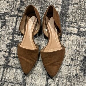 A new day Brown Suede Women's Flats size 10 Pointed Toe Slip On Tan Office Work